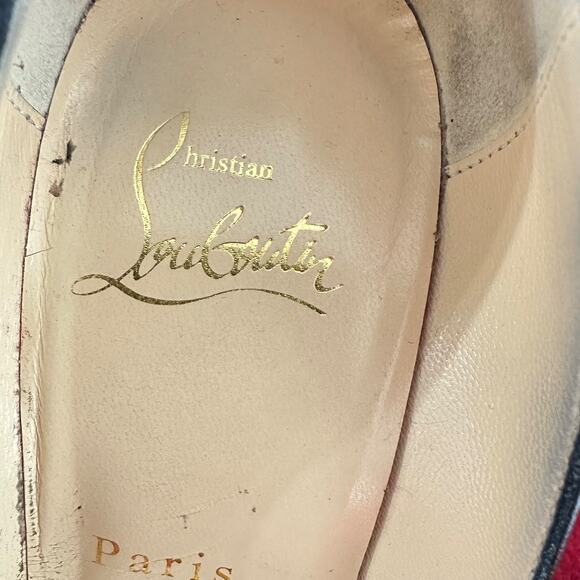 Christian Louboutin Electropump Black Nappa Leather Size 35 Pumps Red Bottoms - Picture 9 of 16
